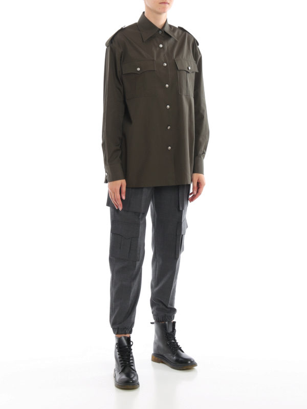 PRADA: casual trousers online - Wool cargo trousers