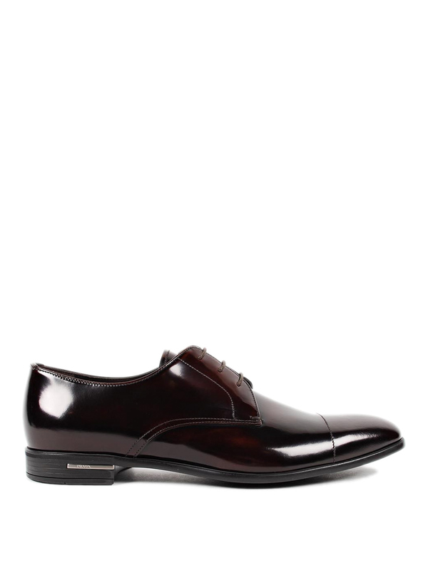PRADA: classic shoes online - Brushed leather derby shoes