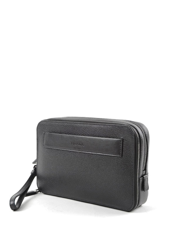PRADA: clutches online - Toro leather clutch