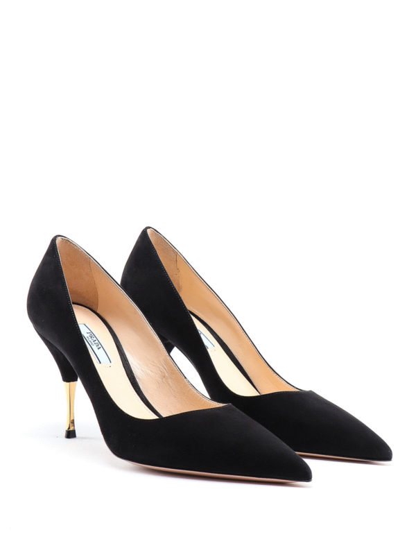 PRADA: court shoes online - Black suede pumps