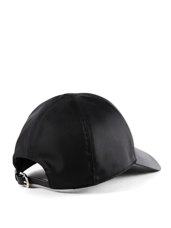 PRADA: hats & caps online - Black nylon baseball cap