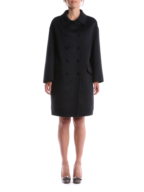 PRADA: knee length coats online - Double-breasted coat