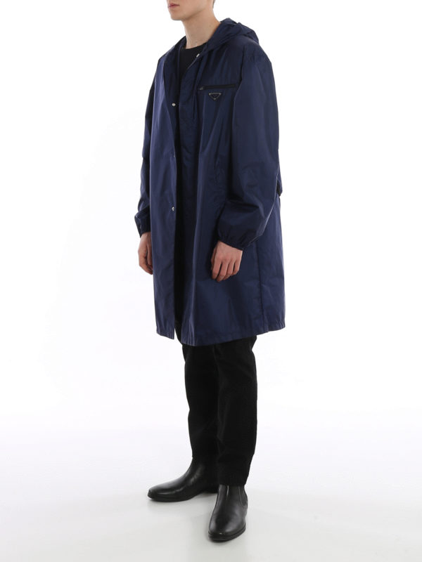 PRADA: knee length coats online - Light nylon raincoat