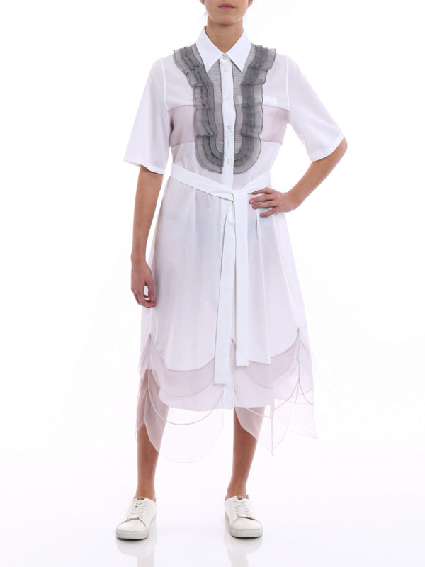 PRADA: Knielange Kleider online - Knielanges Kleid - Einfarbig