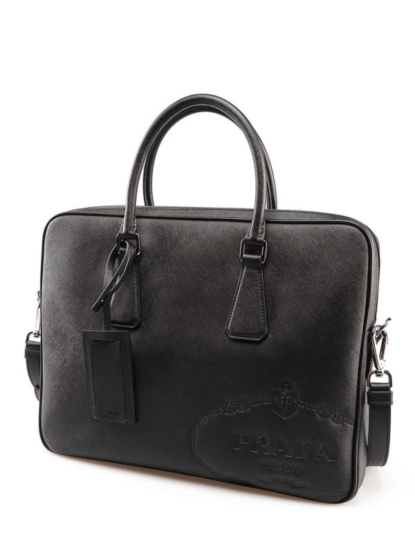 Prada Black saffiano leather briefcase - Black|2VE3689Z2VOLX002