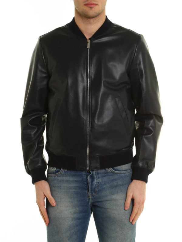 PRADA: leather jacket online - Reversible bomber jacket