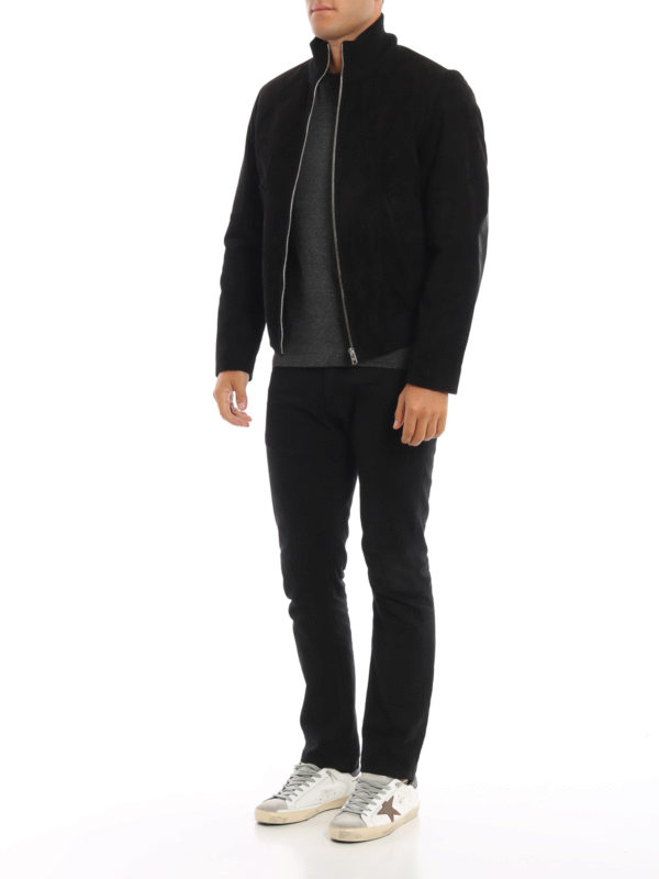 PRADA: leather jacket online - Suede padded jacket