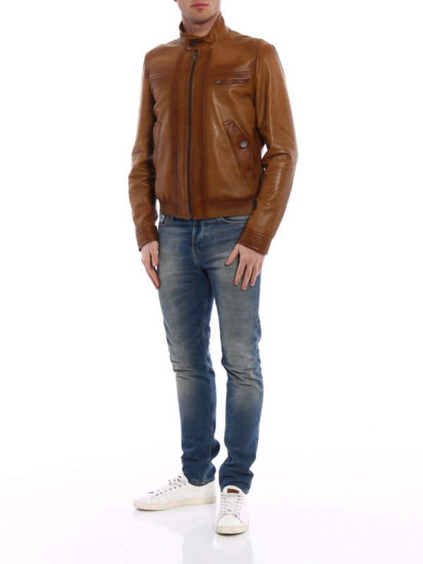 PRADA: leather jacket online - Waxed nappa jacket