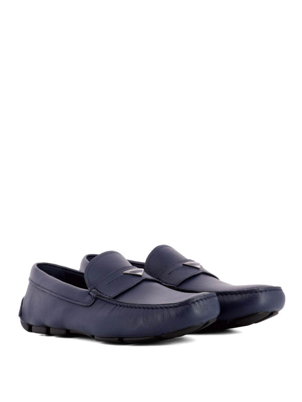 PRADA: Loafers & Slippers online - Blue leather driver loafers