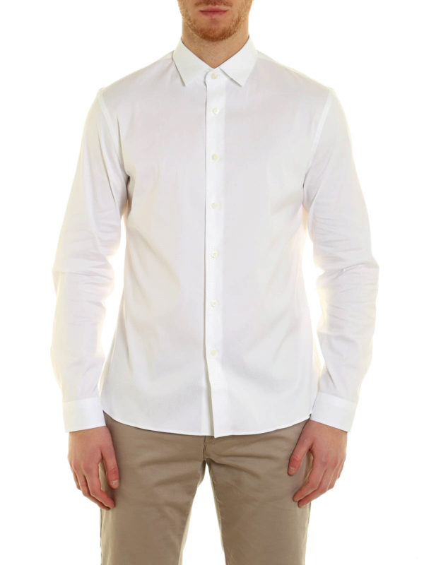 PRADA: shirts online - Solid colour popeline shirt