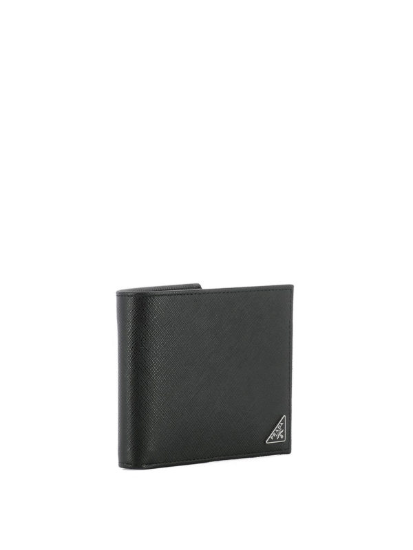 PRADA: wallets & purses online - Black leather bifold wallet