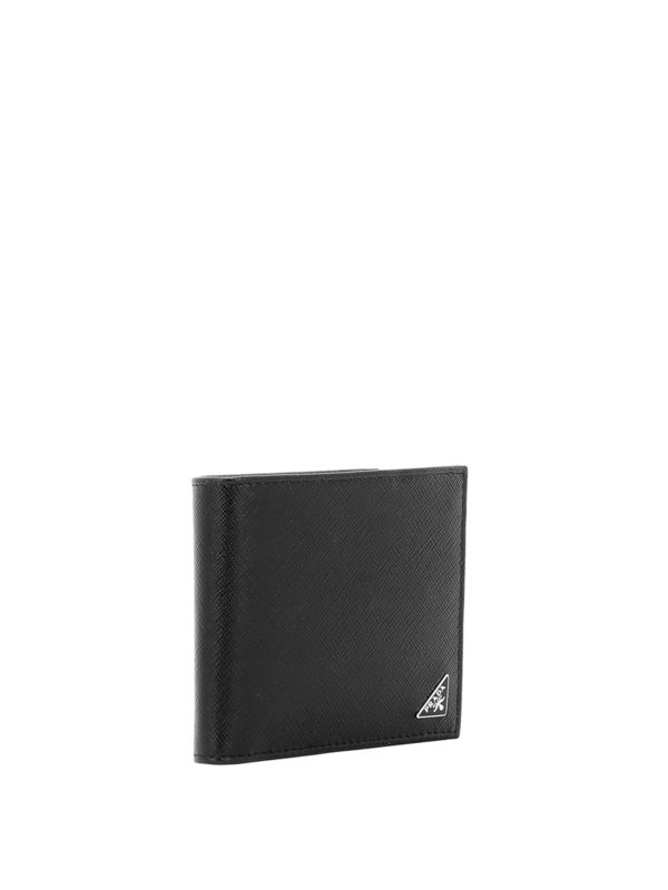 PRADA: wallets & purses online - Black saffiano bifold wallet