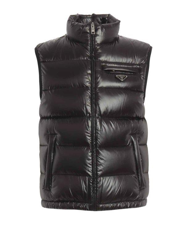 PRADA: padded jackets - Sleeveless quilted jacket