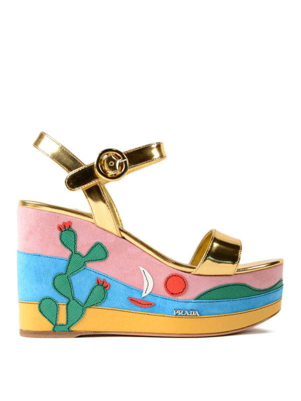 PRADA: Sandalen - Sandalen - Gold