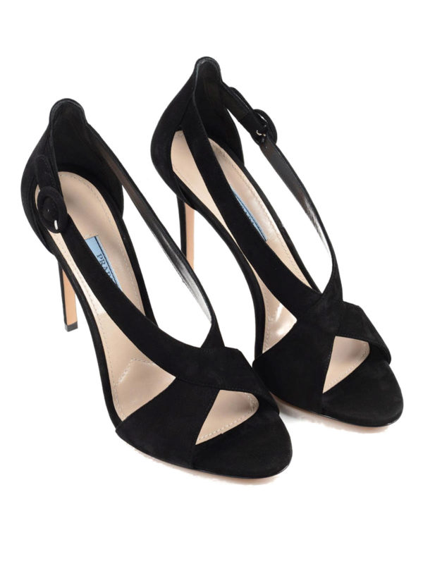 PRADA: sandals - High suede sandals