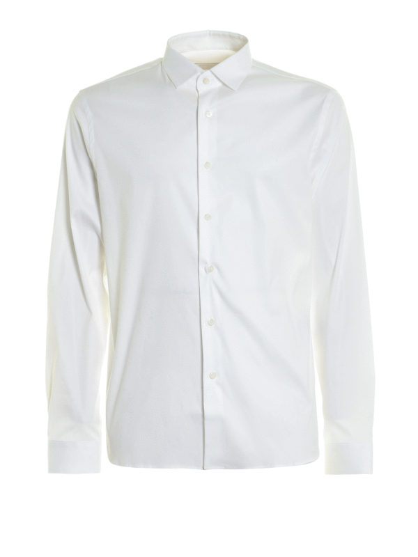 PRADA: shirts - Solid colour popeline shirt