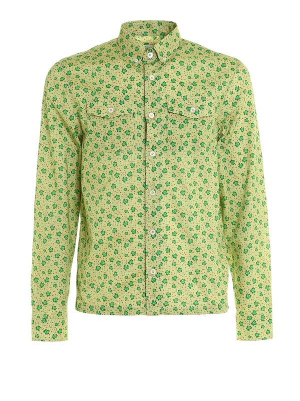 PRADA: shirts - Turtle print poplin shirt