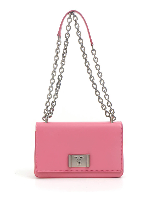 PRADA: Schultertaschen - Ledertasche mit Kette Detail