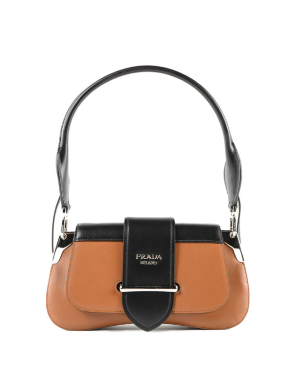 PRADA: shoulder bags - Sidonie two-tone leather shoulder bag