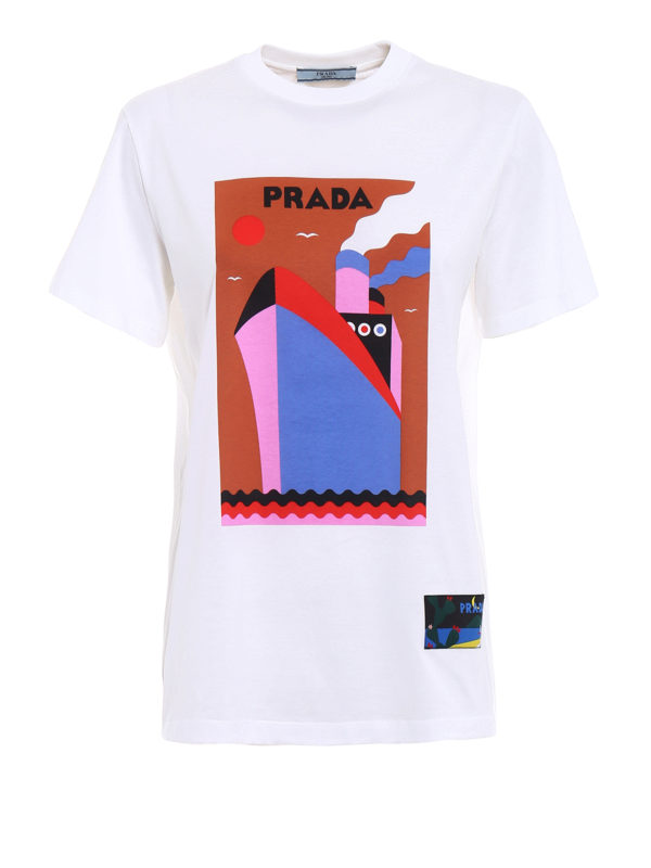 PRADA: T-shirts - T-Shirt - Weiß