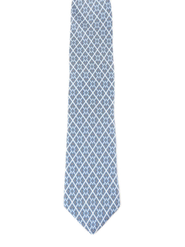 PRADA: ties & bow ties - Light blue geometric pattern silk tie
