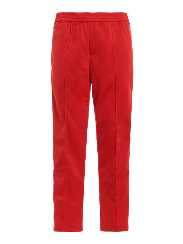 PRADA: tracksuit bottoms - Red fleece track pants