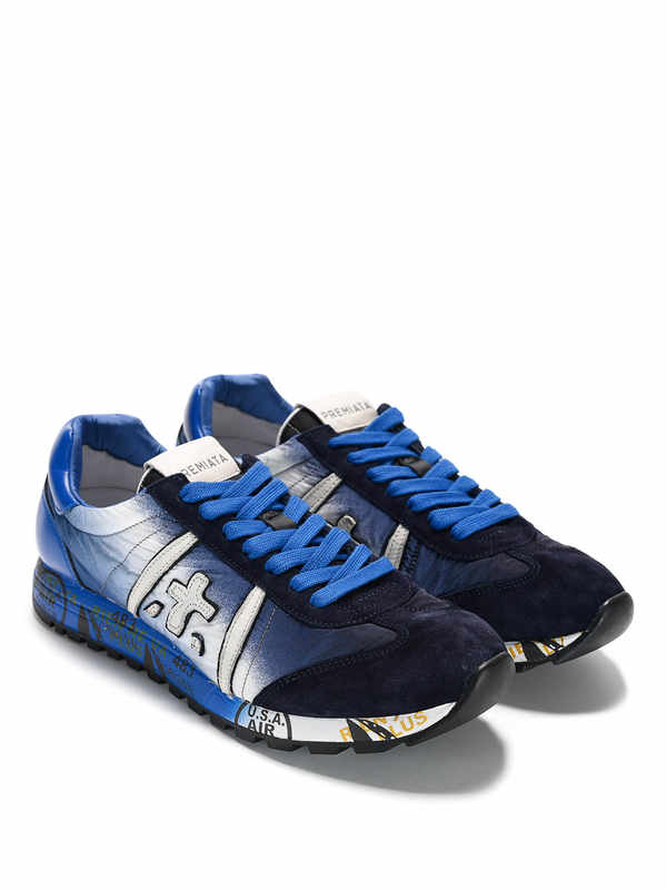 Premiata Sneaker Lucy in tessuto e camoscio Azzurro Uomo LUCYTC