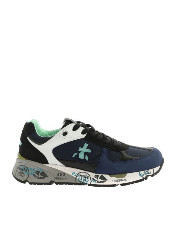 PREMIATA: trainers - Mase sneakers in blue and black
