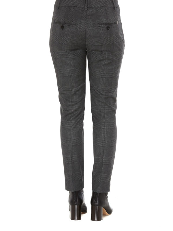 Prince of Wales patterned trousers shop online: DONDUP