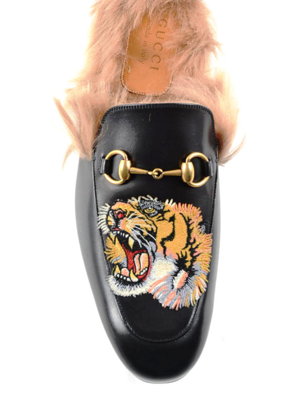 Princetown tiger patch slippers shop online: GUCCI