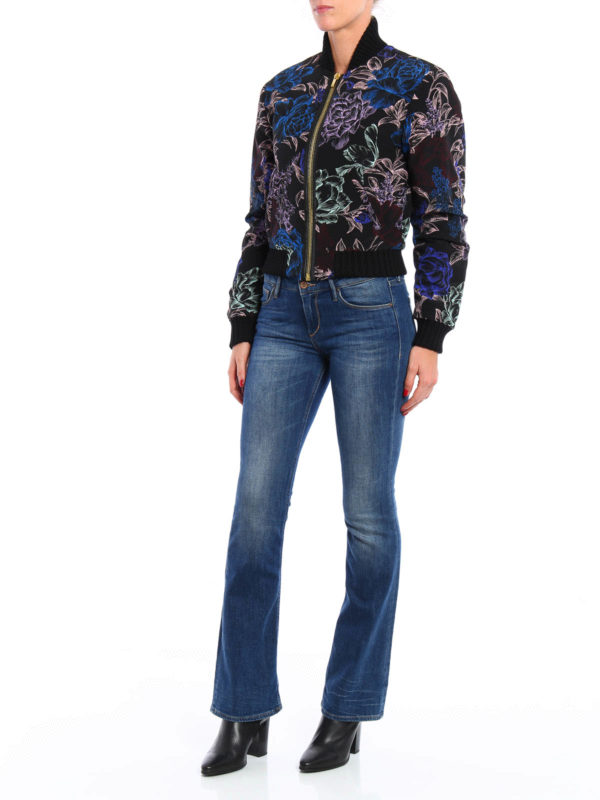 Printed silk padded bomber jacket shop online: EMANUEL UNGARO