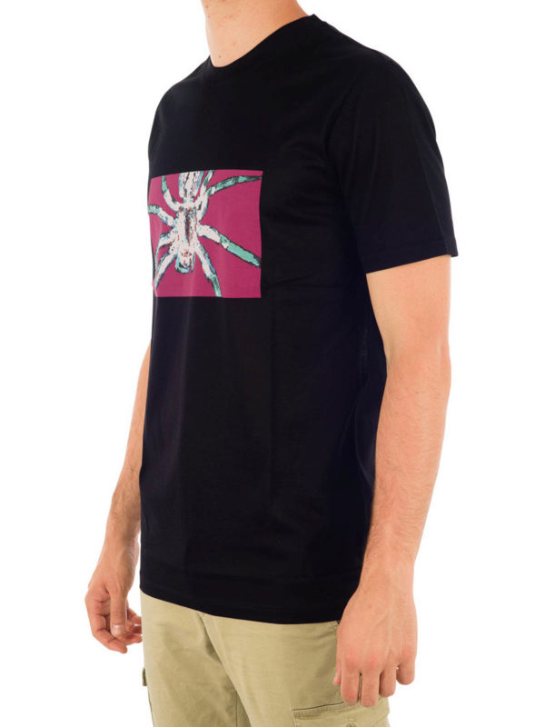 Printed spider cotton T-shirt shop online: LANVIN