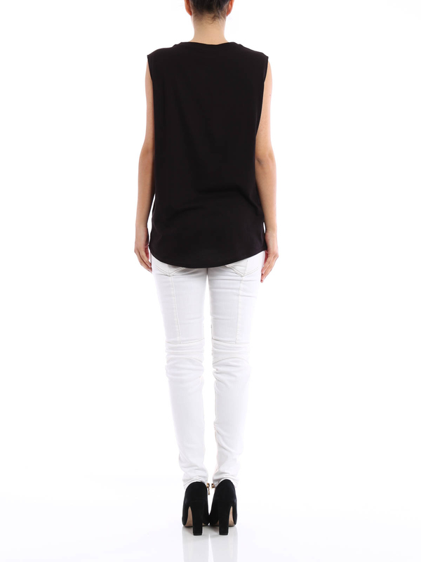Printed tank top shop online: Balmain