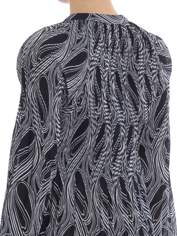 Printed tie-front blouse