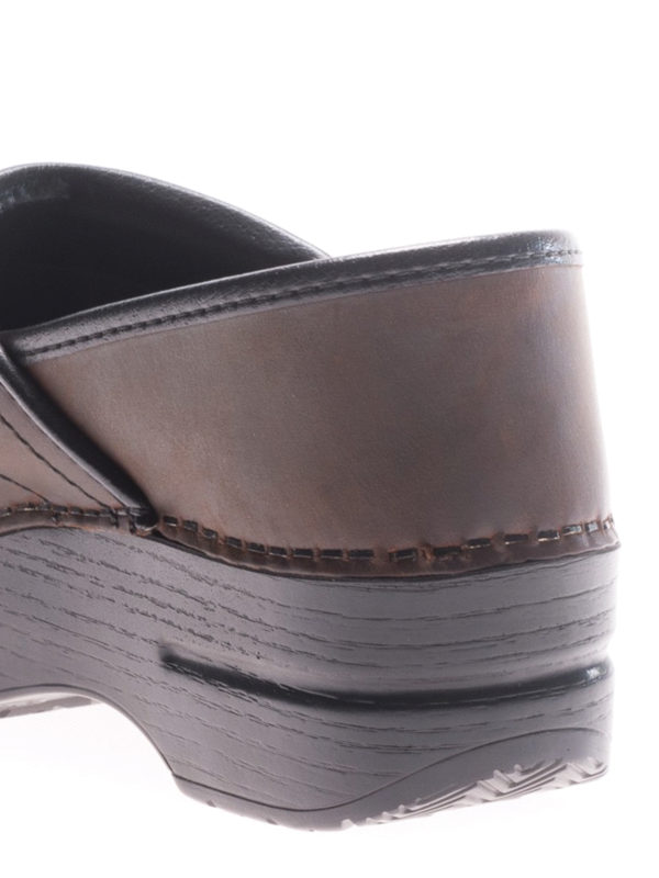 Professional brown leather clogs shop online: DANSKO