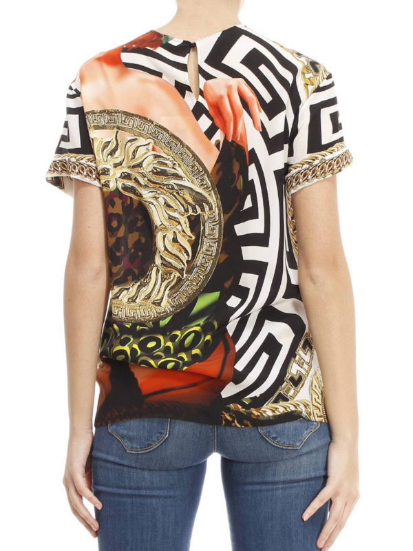 Psychedelic Medusa silk T-shirt shop online: VERSACE
