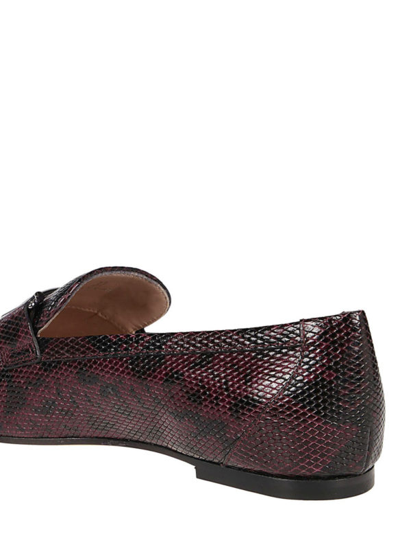 Python effect leather Double T loafers shop online: TOD