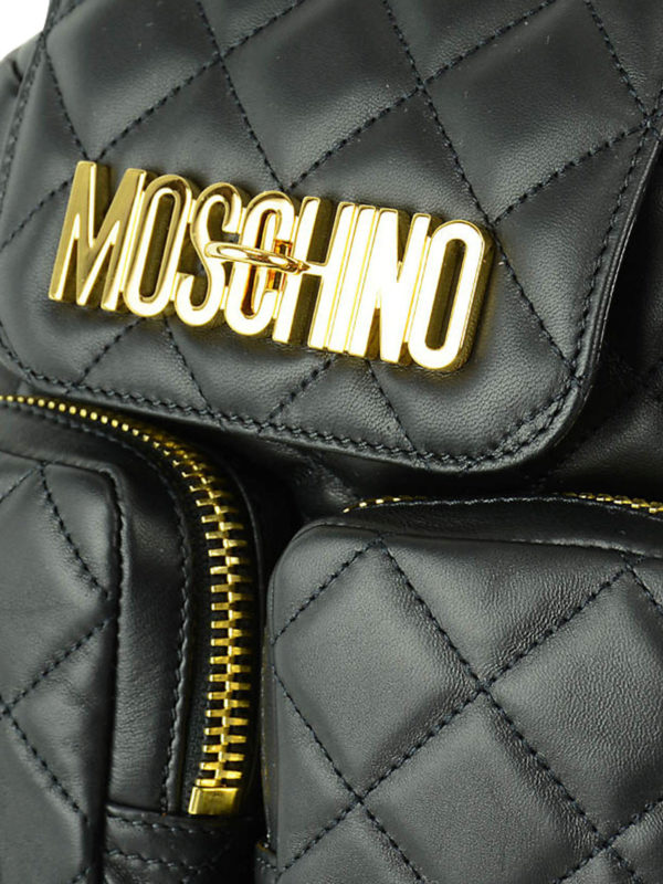 Quilted leather backpack shop online: MOSCHINO