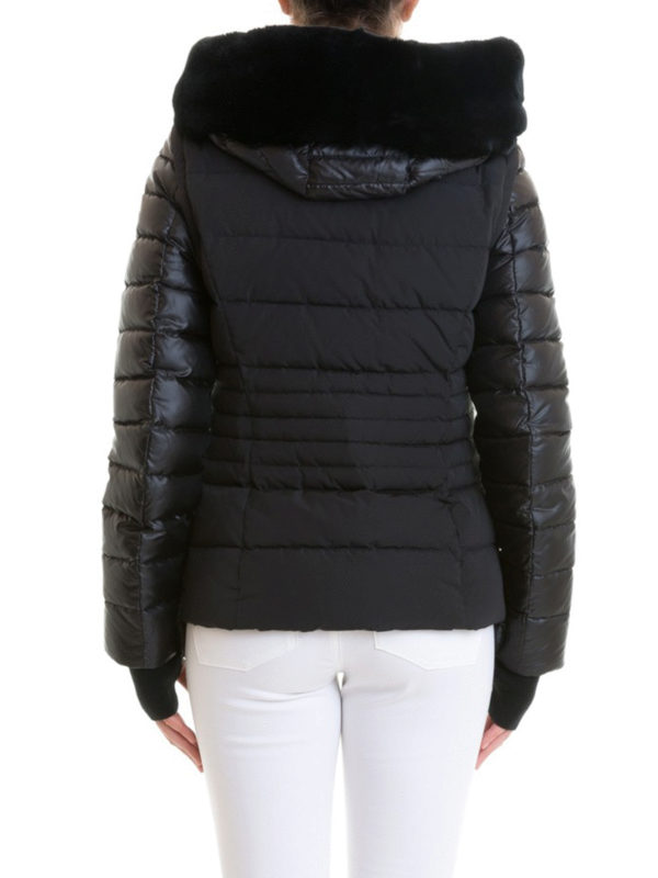 Quilted puffer jacket with removable hood shop online: Diego M