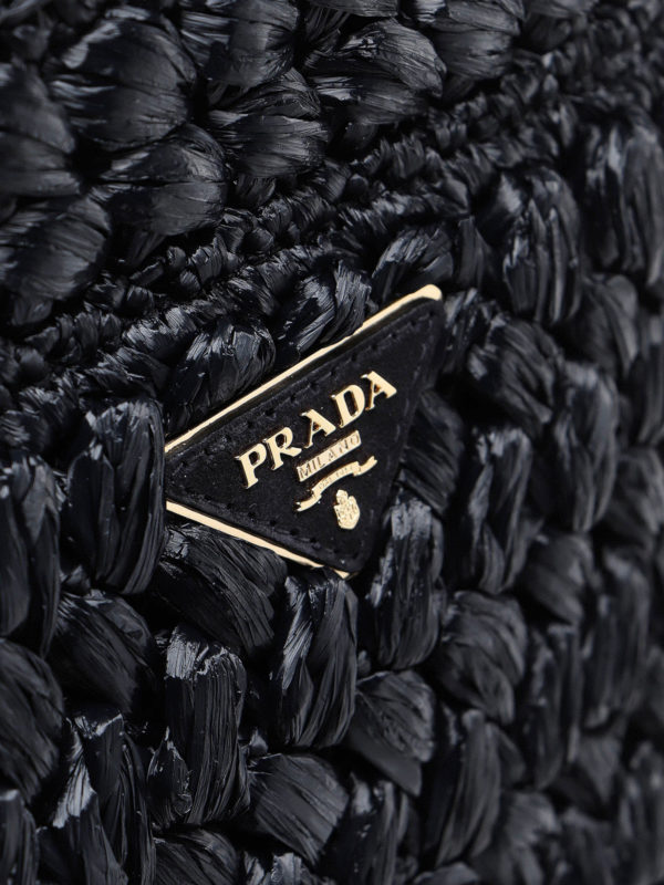 Raffia bucket bag shop online: PRADA
