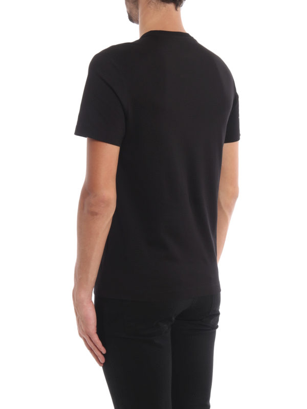 Rainbow logo embroidery black Tee shop online: VERSACE