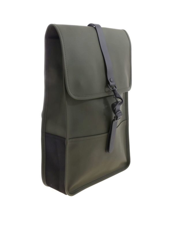 RAINS: backpacks online - Rubber effect mini backpack in green