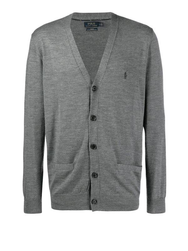 RALPH LAUREN: cardigans - Grey wool cardigan