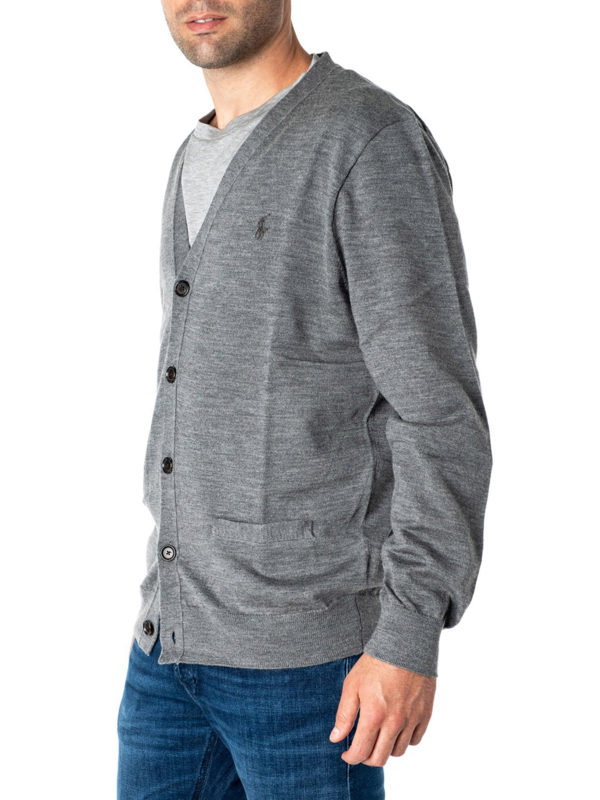 RALPH LAUREN: cardigans online - Grey wool cardigan