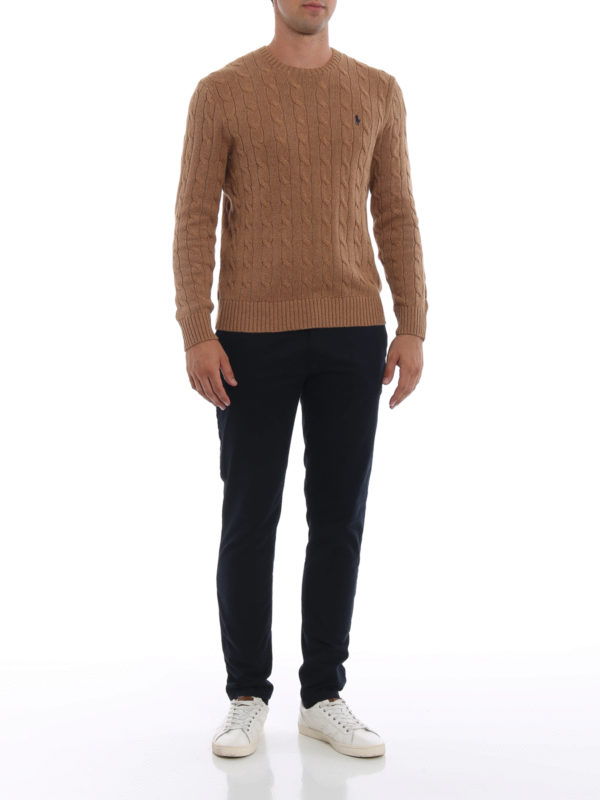RALPH LAUREN: Pull col rond online - Pull Col Rond - Marron Clair