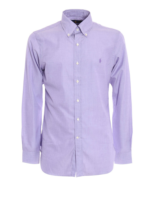 RALPH LAUREN: shirts - Cotton slim fit shirt with logo