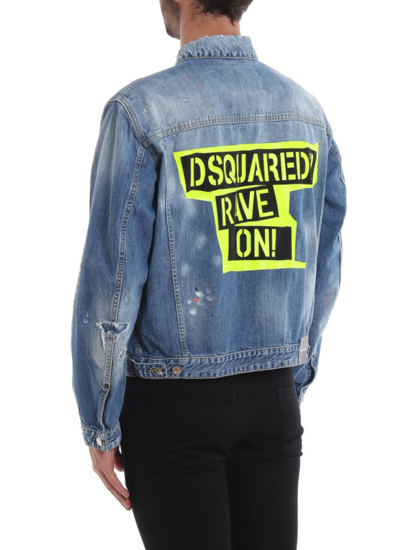 Rave On denim oversized jacket shop online: DSQUARED2