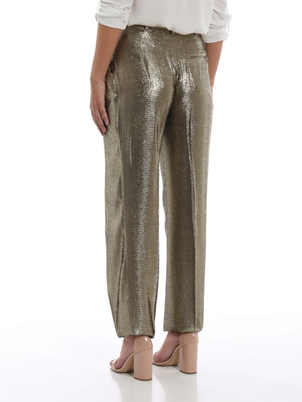 Pantaloni eleganti in seta effetto repltile shop online: ALBERTA FERRETTI