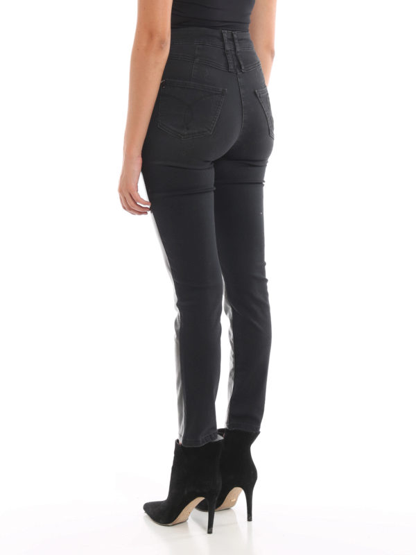 Reptile print front skinny jeans shop online: PATRIZIA PEPE
