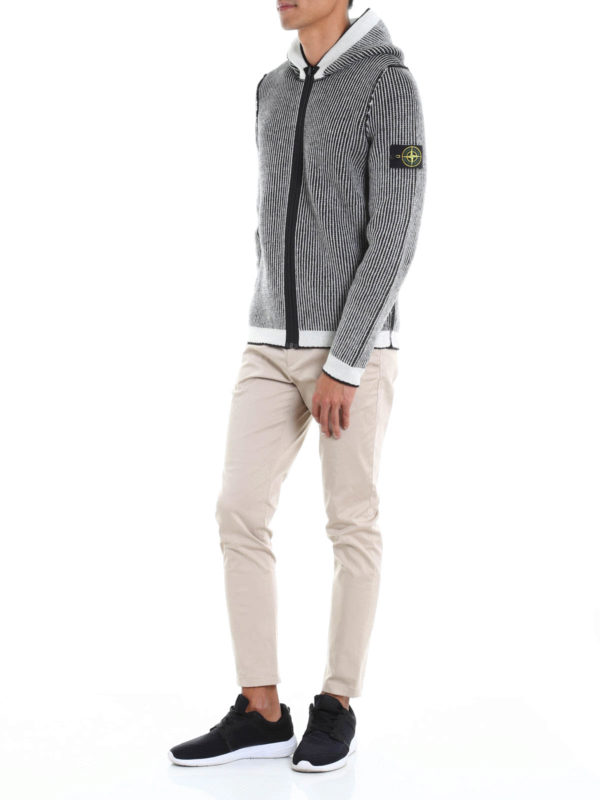 Cárdigans Blancos Para Hombre shop online: STONE ISLAND